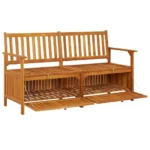 Garden Storage Bench - Solid Acacia Wood - 148 x 62 x 84cm