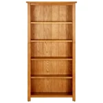 5 Tier Solid Oak Bookcase - 70 x 22 x 140cm