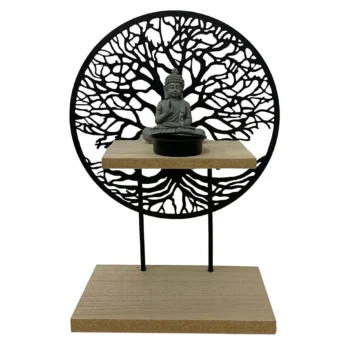 Tree Of Life With Buddha And Tea Light - D11 x H26.5 x W19cm