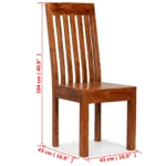 x6 Handmade Modern Dining Chairs - Solid Acacia Wood - 42 x 49 x 90cm