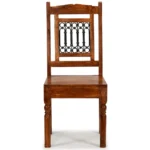 x6 Classic Dining Chairs - Solid Acacia Wood With Sheesham Finish - 43 x 43 x 100cm