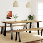 Wooden Dining Table - Acacia Wood - 200 x 90 x 75cm