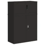 Metal Filing Cabinet - Black - 90 x 40 x 130cm