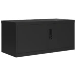 Metal Filing Cabinet - Black - 90 x 40 x 130cm