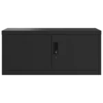 Metal Filing Cabinet - Black - 90 x 40 x 130cm