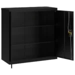 Metal Filing Cabinet - Black - 90 x 40 x 130cm