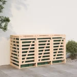 Carrero&Co - Triple Wheelie Bin Storage Unit - Solid Wood Pine - 240 x 91.5 x 128.5cm