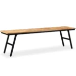 Bench - Reclaimed Teak And Steel - 160 x 35 x 45cm