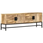 TV Cabinet - Solid Mango Wood - Steel - 140 x 30 x 50cm