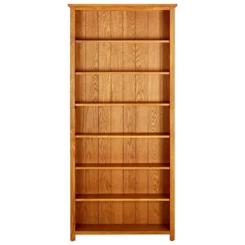 7 Tier Solid Oak Bookcase - 90 x 22.5 x 200cm