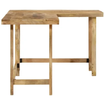 Rustic L-Shaped Desk - Solid Mango Wood - 165 x 110 x 75cm