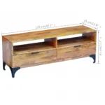 TV Cabinet - Solid Mango Wood - Handmade - 120 x 35 x 45cm