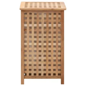 Wooden Laundry Chest - Solid Walnut Wood - 39 x 39 x 65cm