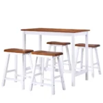 Solid Wood - Bar Table And Stool Set - 5 Pieces