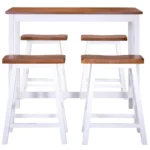Solid Wood - Bar Table And Stool Set - 5 Pieces