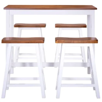 Solid Wood - Bar Table And Stool Set - 5 Pieces