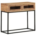 Console Table - Solid Acacia Wood - Natural - 90 x 35 x 76cm