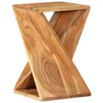 Twisted Design Side Table - Solid Acacia Wood - 35 x 35 x 55cm