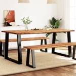 Dining Table With Live Edge - Solid Acacia Wood - 180 x 90 x 75cm