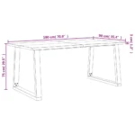Dining Table With Live Edge - Solid Acacia Wood - 180 x 90 x 75cm