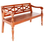 Classic Solid Mahogany Batavia Bench - Dark Brown - 123 x 50 x 81cm