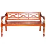 Classic Solid Mahogany Batavia Bench - Dark Brown - 123 x 50 x 81cm