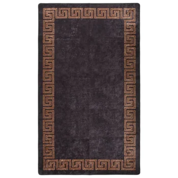 Velvet Rug - Washable Black & Gold - Anti Slip - 190 x 300cm