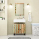 Sink Cabinet - Solid Reclaimed Wood - Mixed Colour Finish – 62 x 33 x 58cm