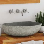 River Stone Oval Sink Basin - 45 x 53cm