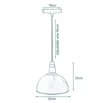 Dome Style Ceiling Pendant Light - Copper Finish Lampshade