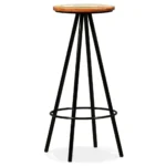 2 Bar Stools - Solid Reclaimed Wood & Steel - 30 x 76cm