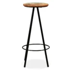 2 Bar Stools - Solid Reclaimed Wood & Steel - 30 x 76cm