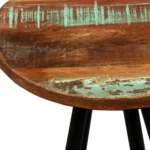 2 Bar Stools - Solid Reclaimed Wood & Steel - 30 x 76cm