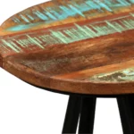 2 Bar Stools - Solid Reclaimed Wood & Steel - 30 x 76cm