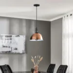 Dome Style Ceiling Pendant Light - Copper Finish Lampshade