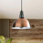 Dome Style Ceiling Pendant Light - Copper Finish Lampshade
