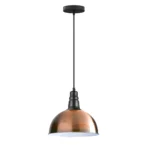 Dome Style Ceiling Pendant Light - Copper Finish Lampshade