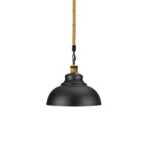 Vintage Black Industrial Hanging Hemp Pendant Lamp – 1m