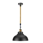 Vintage Black Industrial Hanging Hemp Pendant Lamp – 1m