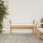 Weather Resistant Bamboo Garden Bench - 38 x 109 x 65cm