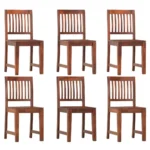 x6 Handmade Modern Dining Chairs - Solid Mango Wood - 40 x 46 x 87cm