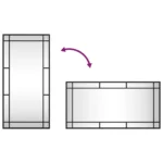Wall Mirror Iron - Black - Indoor Use - 40 x 80cm