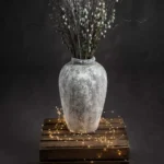 Aged Stone Tall Vase - Ceramic - Home Decor - 45cm