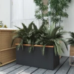 Poly Rattan Planter - Black - 80 x 40 x 40cm