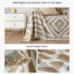 Chenille Boho Sofa Cover - Couch Cover - 299 x 181cm