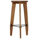 x2 Wooden Bar Stools - Solid Acacia Wood - 34 x 33 x 73cm