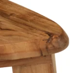 x2 Wooden Bar Stools - Solid Acacia Wood - 34 x 33 x 73cm
