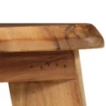 x2 Wooden Bar Stools - Solid Acacia Wood - 34 x 33 x 73cm