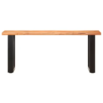 Solid Acacia Wood Bench With Live Edge - 110 x 35 x 46cm