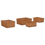 4 Piece Organiser - Nesting Willow Basket Set - Brown